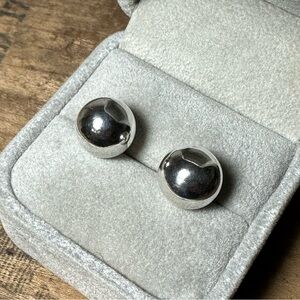 Sterling Pierced Ball Stud Earrings 925 Almost 1/2”